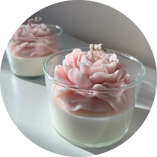 Vela peonía rosa