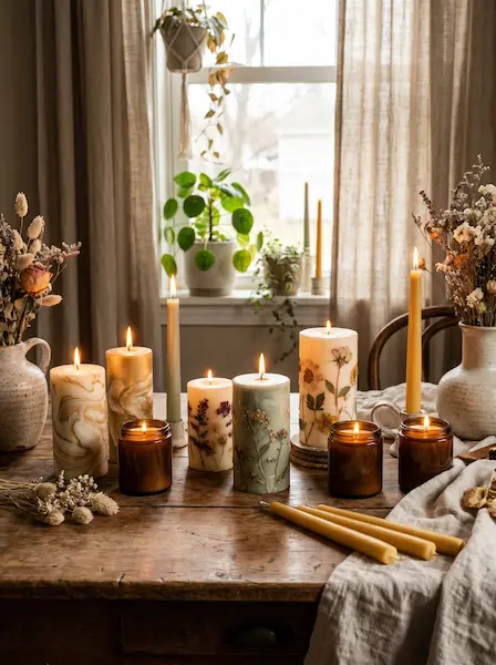 Velas artesanales elegantes